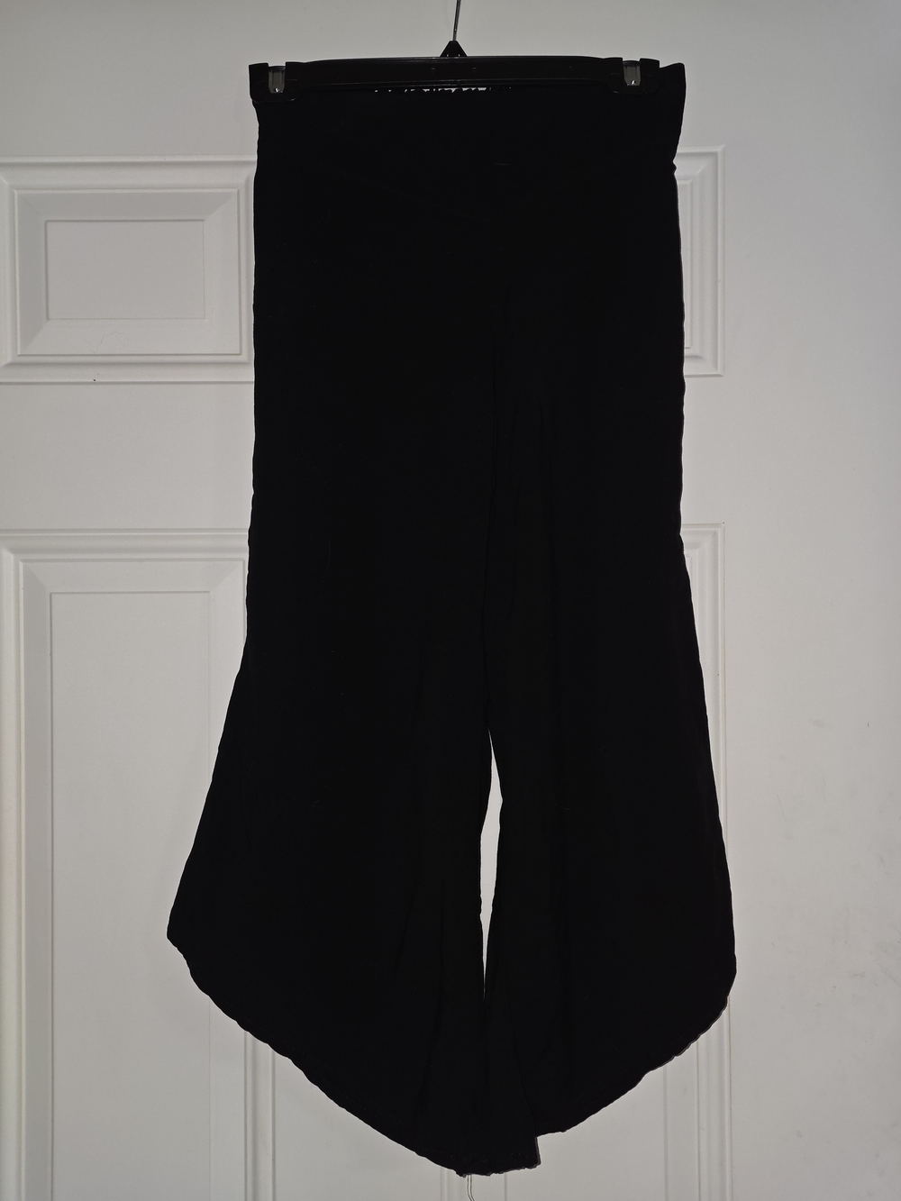 Rewash Black Wide-Leg Draped Hem Pants